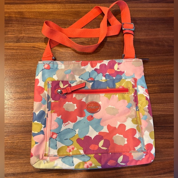 Coach Handbags - COACH Floral Getaway Nylon Crossbody Bag #F30021